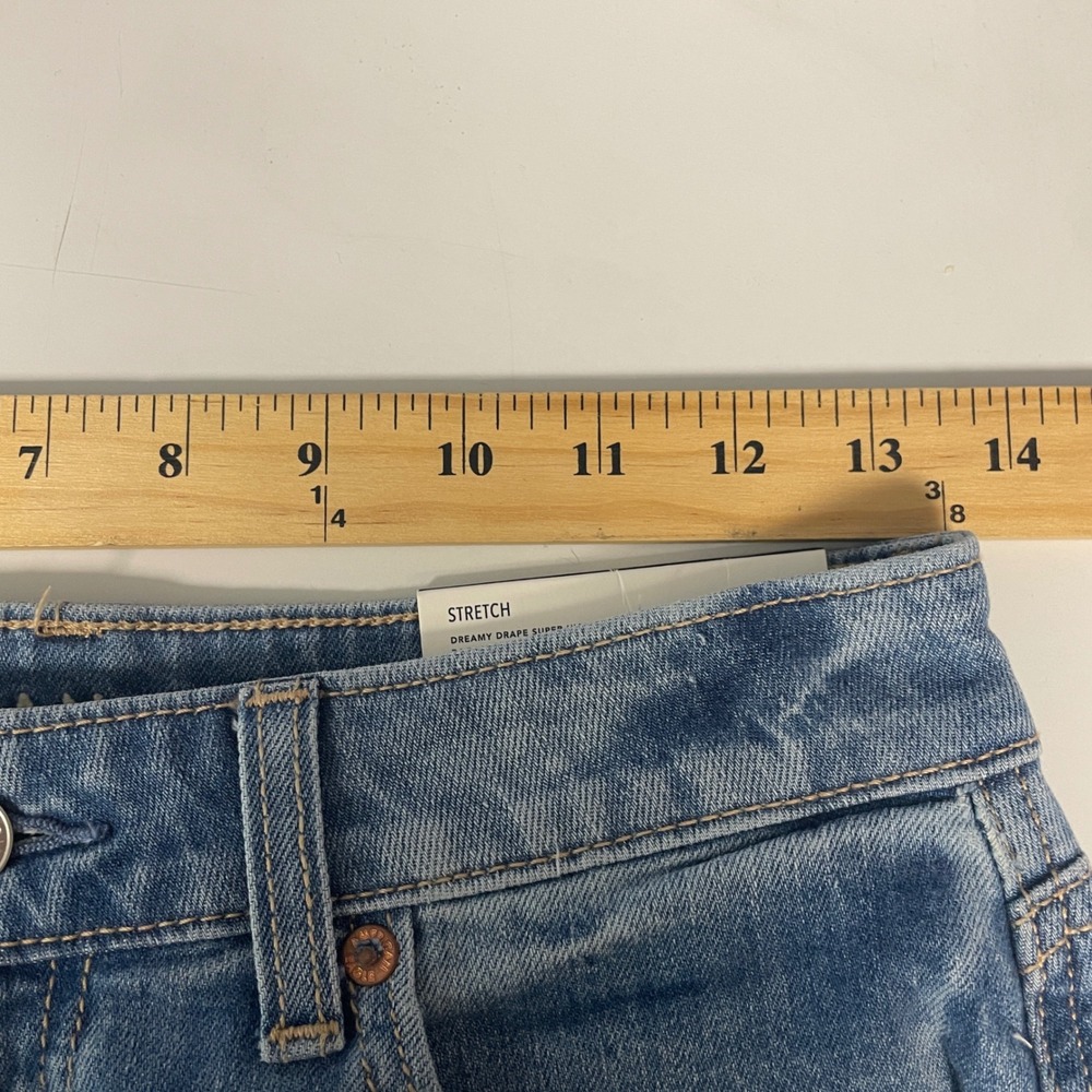 American Eagle Baggy Wide Leg Jeans Womens 2 Blue Super High-Rise Dreamy Drape - Picture 10 of 12